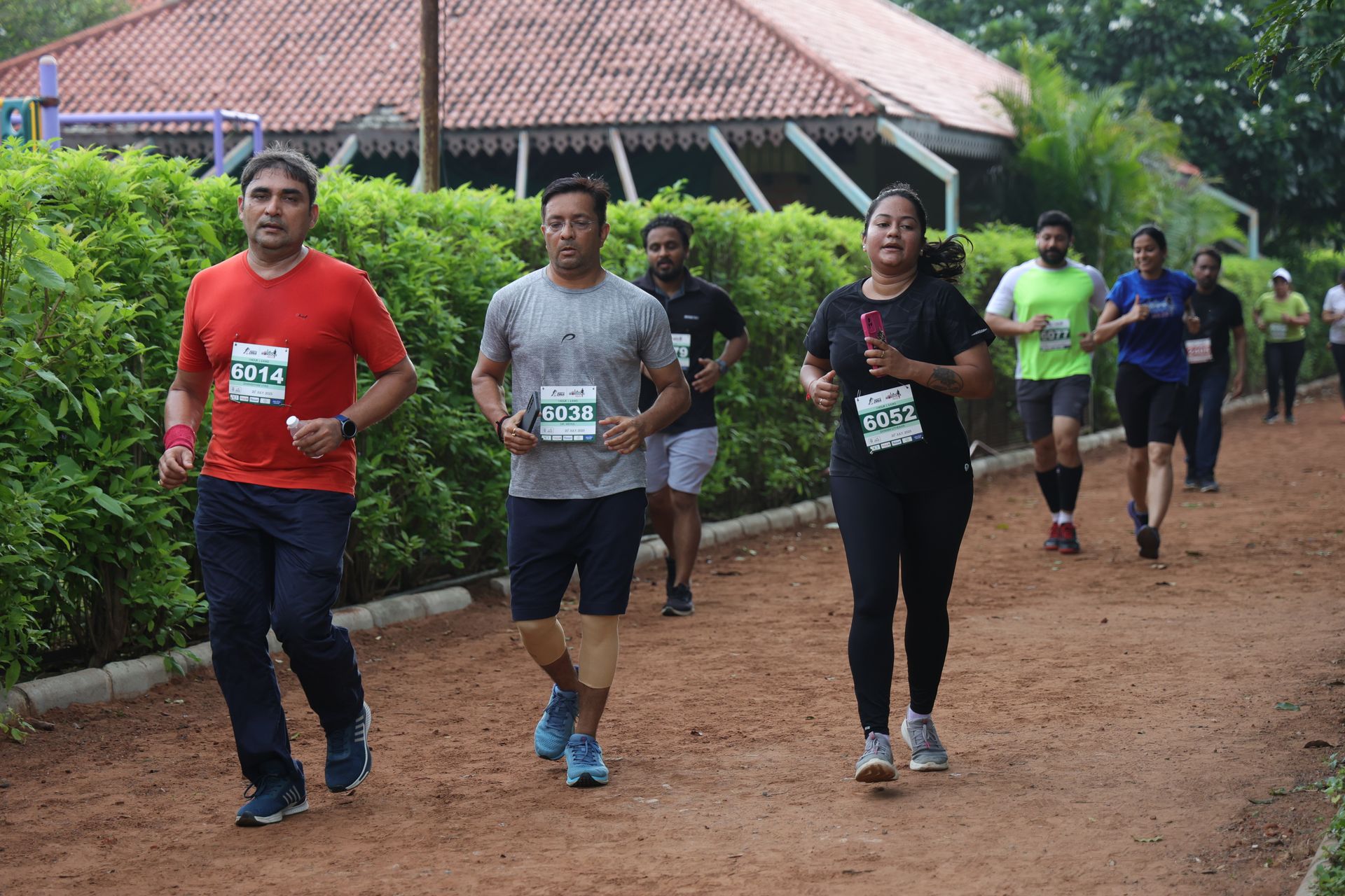 Group running on the monsoon trail
